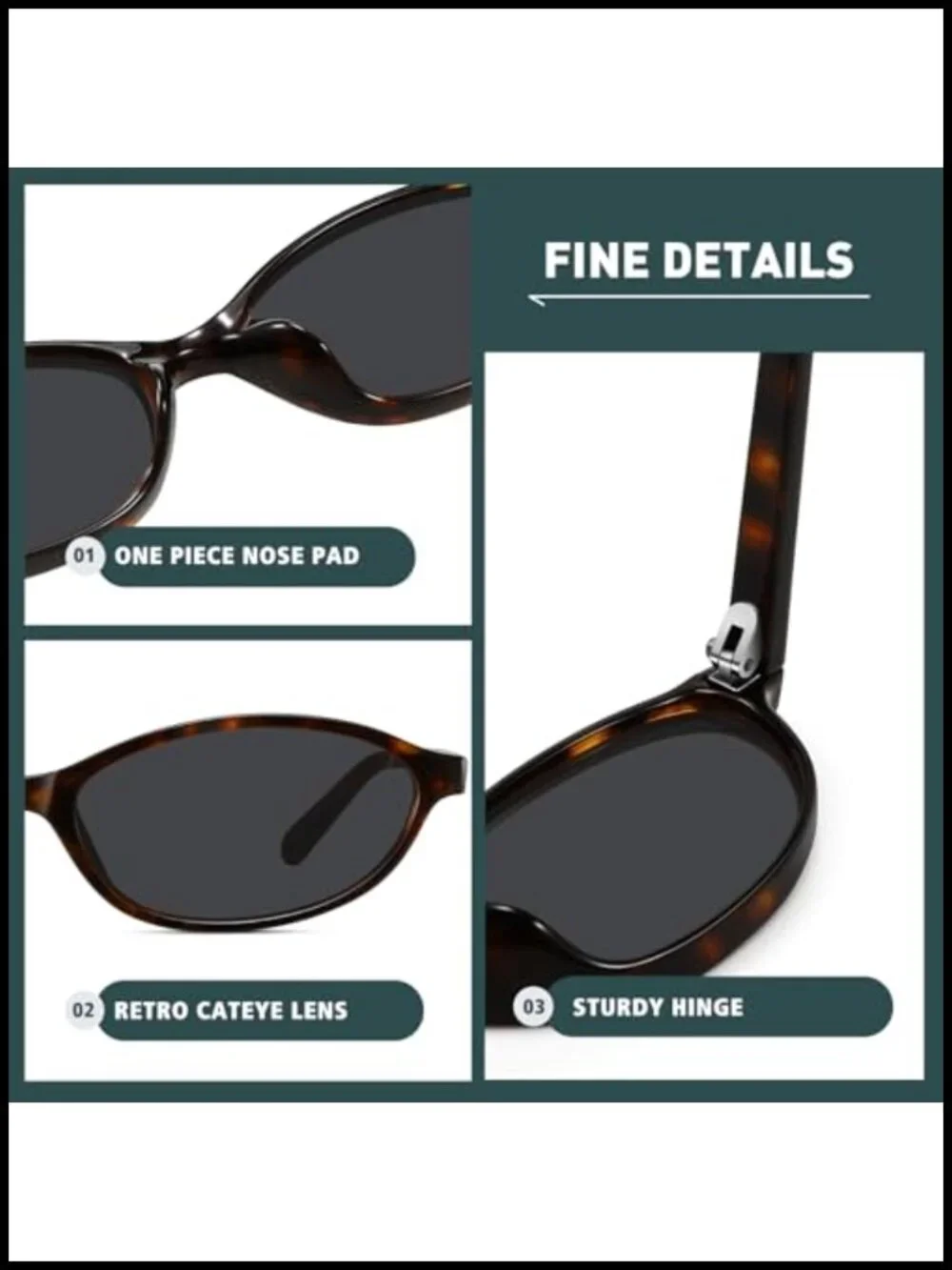 Retro Oval Cateye Sunglasses Womens Small Trendy UV400 Protection